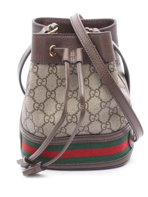 Gucci Pre-Owned 2016-2026 Mini GG Supreme Web Ophidia bucket bag Neutrals PX4TRS0E83SNO9MY