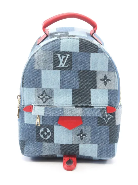 Louis Vuitton Pre-Owned 2020 Monogram Denim Patchwork Mini Palm Springs backpack Blue 1FL7TONSL6J67G9P