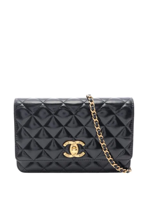 CHANEL Pre-Owned 2021-2026 CC Quilted Lambskin Wallet on Chain crossbody bag Black 1RJF5AAM97YCPHWK