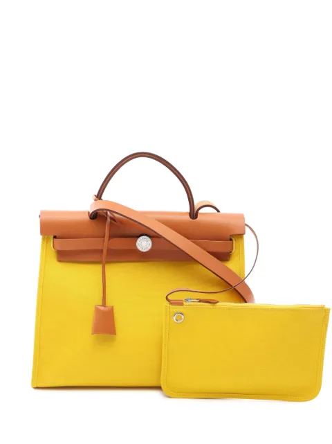 Hermès Pre-Owned 2019 Toile Herbag Zip 31 satchel Yellow XKK0IQYYWJVR0AFV