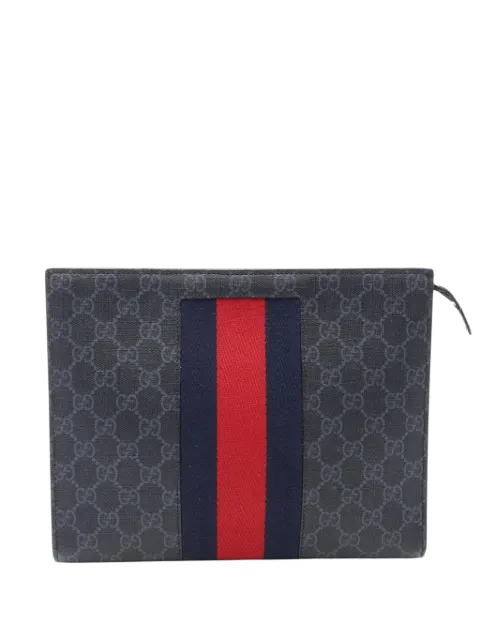 Gucci Pre-Owned 2000-2015 GG Supreme Web clutch bag Black U5VJMFIFRUHN42AJ