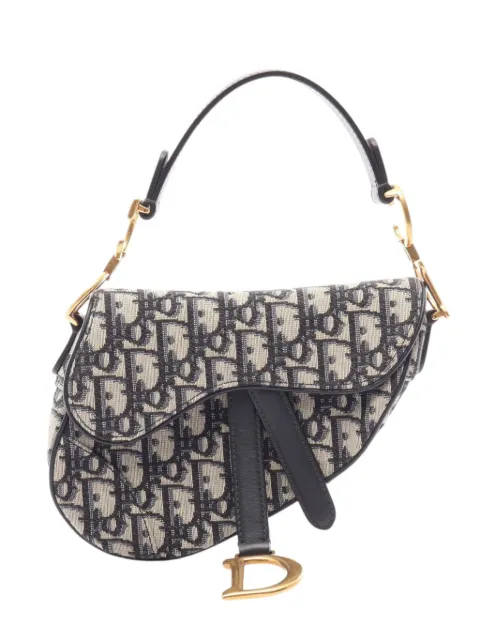 Christian Dior Pre-Owned 2000-2026 Mini Oblique Canvas Saddle Bag satchel Blue YG78IY20MEKBXGWK