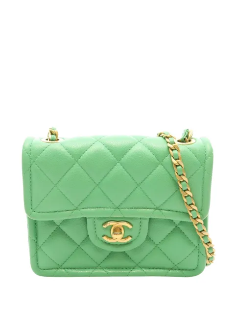 CHANEL Pre-Owned 2021 Mini Quilted Caviar Sweet Flap crossbody bag Green YKSGXRZ4XYMYK018
