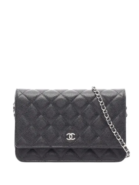 CHANEL Pre-Owned 2020 CC Quilted Caviar Wallet on Chain crossbody bag Black C7XJKO68DN3GZ34V