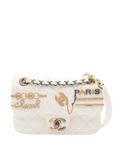 CHANEL Pre-Owned 2021-2026 Mini Quilted Lambskin Coco Clips Flap crossbody bag White 69DN1IOFR912CDFF