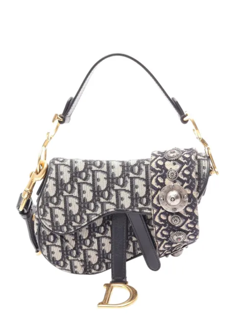 Christian Dior Pre-Owned 2000-2026 Mini Oblique Canvas Saddle Bag satchel Blue OAFPQSQIDU2H3J72
