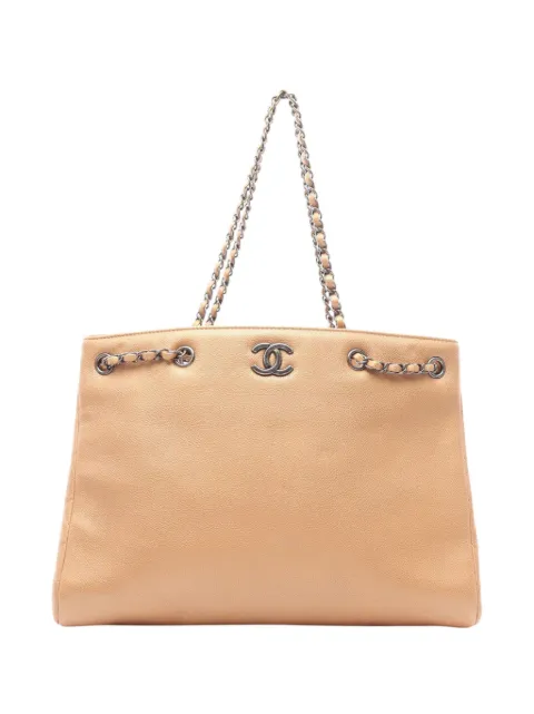 CHANEL Pre-Owned 2015-2016 CC Caviar Chain tote bag Neutrals BQG12UBJ85UXPOYR