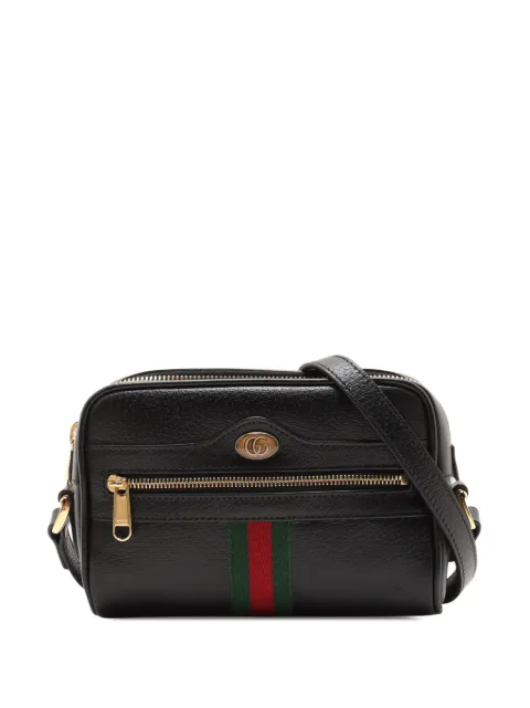 Gucci Pre-Owned 2000-2015 Mini Calfskin Web Ophidia crossbody bag Black QE6OVABWIKLVH1WP