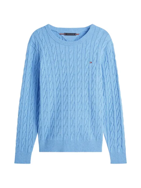 Tommy Hilfiger cable-knit cotton sweater Blue MW0MW33132