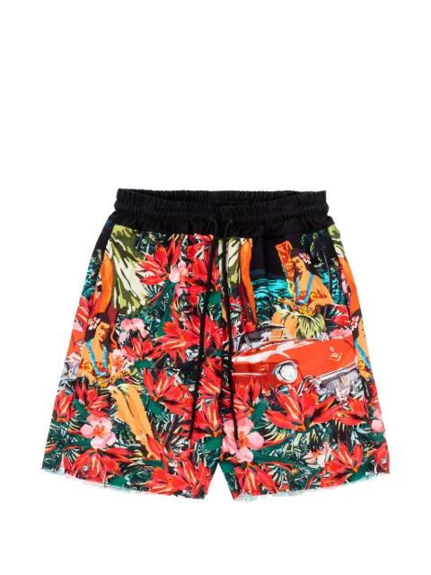 Mauna Kea graphic-print drawstring shorts Red MKU210