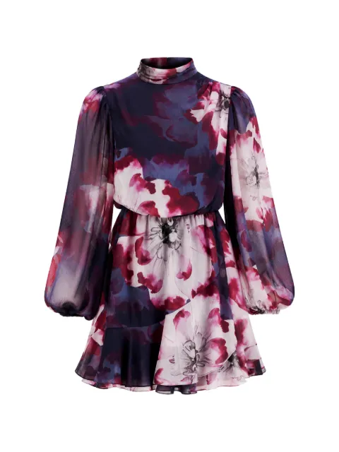Ted Baker Aracely floral-print mini dress Purple 278561NAVY