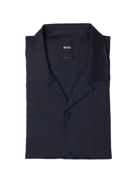 BOSS relaxed-fit camp-collar shirt Blue 50514390