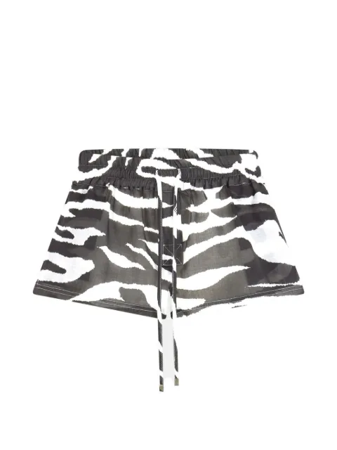 The Attico zebra-print drawstring shorts White 260WCQ00015CCC134PR
