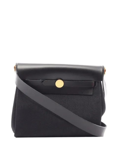 Hermès Pre-Owned 1951 Military Toile and Vache Hunter Herbag Zip 20 crossbody bag Black UWGECCLMPY0Q53AC