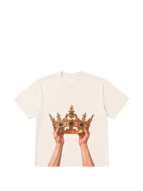 Melt crown-print T-shirt Neutrals MS5442