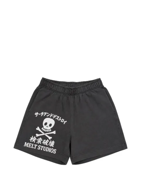 Melt skull-print jersey shorts Black MSRTSHO5030