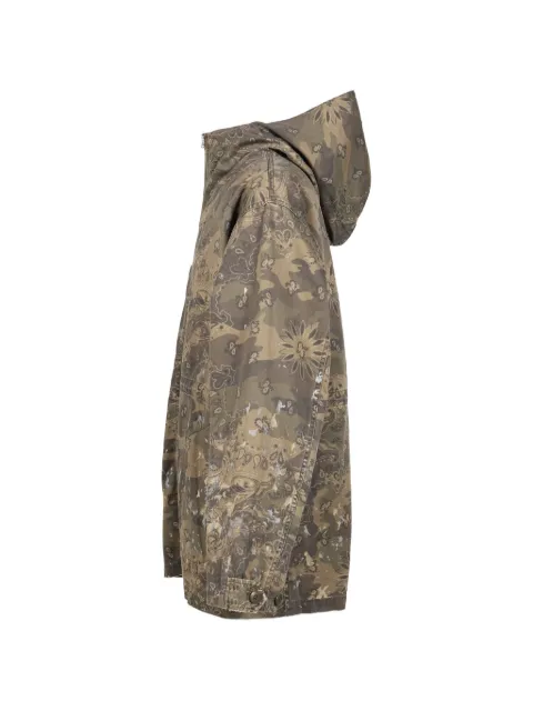 KAMIYA paisley camouflage hooded jacket Green G17BL030KHA