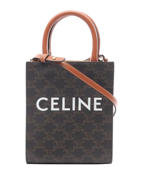 Celine Pre-Owned 2000-2026 Mini Triomphe Coated Canvas Vertical Cabas satchel Brown SF3LVK0O3789F9GB