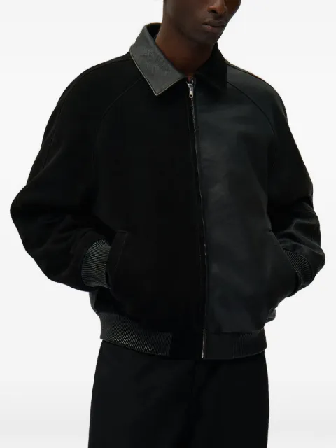 Arte Antwerp logo-patch panelled leather jacket Black SS26068J