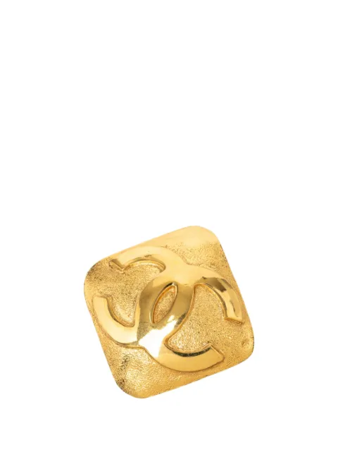CHANEL Pre-Owned 1980-1990 CC Gold Plated Diamond Brooch costume brooch Gold CLAN1SCRHTEZ3ATT