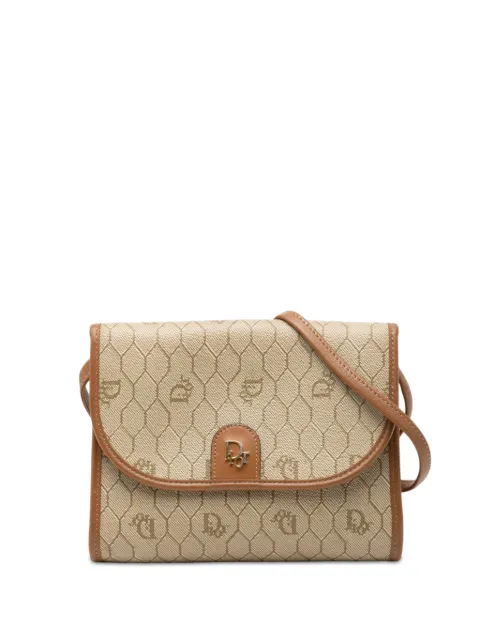 Christian Dior Pre-Owned 1980-1990 Honeycomb Coated Canvas crossbody bag Neutrals Q23Y8ZQ7KOFY4QBO