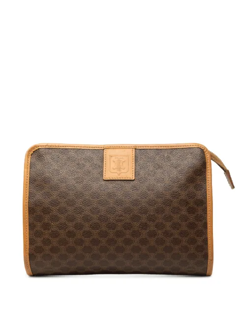 Celine Pre-Owned 1980-1990 Macadam Coated Canvas clutch bag Brown 0N8OJRHSMOJFJR1B