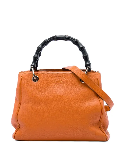 Gucci Pre-Owned 2016-2026 Small Calfskin Bamboo Shopper satchel Orange V0TCBJ70I11UW7Y0