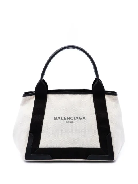 Balenciaga Pre-Owned 2017 Canvas Navy Cabas S tote bag White LEQZGK9QYNZGZICI