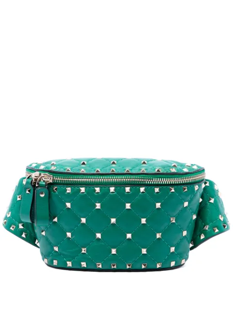 Valentino Garavani Pre-Owned 2000-2017 Nappa Rockstud Spike belt bag Green LLVUJXJSDZZ3VGHH