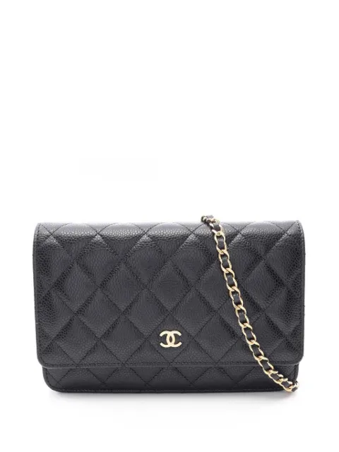 CHANEL Pre-Owned 2021-2026 CC Quilted Caviar Wallet on Chain crossbody bag Black Z9662MR5BRSUSAWN
