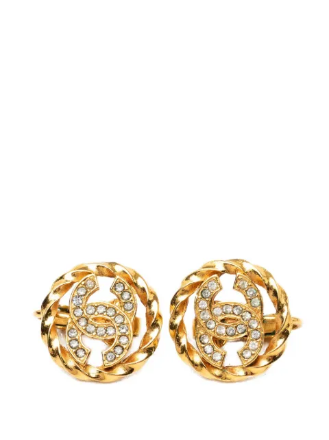 CHANEL Pre-Owned 1950-1970 CC Gold Plated Strass Clip On Earrings costume earrings Gold 2V8GFK3R3JFFMSA0