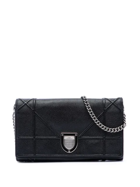 Christian Dior Pre-Owned 2015 Grained Calfskin Diorama Croisiere Wallet on Chain crossbody bag Black NSNLTVHF0M8DQM48