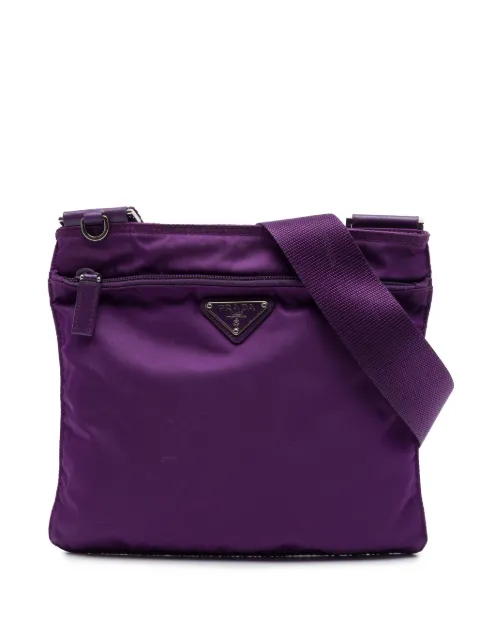 Prada Pre-Owned 2013-2026 Tessuto Zip Top crossbody bag Purple 4KSF7E4G7EN5SZB9