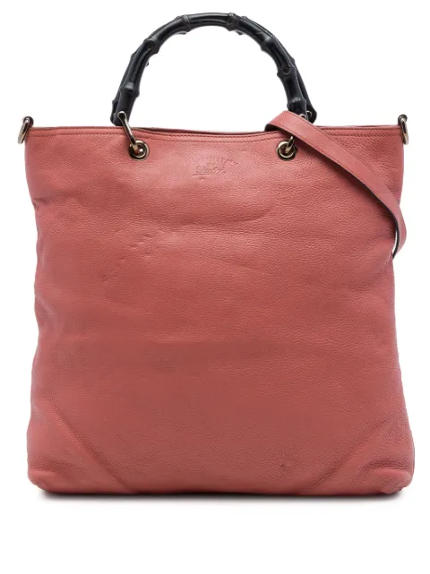 Gucci Pre-Owned 2016-2026 Tall Calfskin Bamboo Shopper Tote satchel Pink DSCWKOPPFZIYLIVI