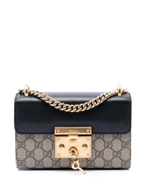 Gucci Pre-Owned 2016-2026 Small GG Supreme Padlock crossbody bag Black 3AJ6OV4DQJ6ILB18