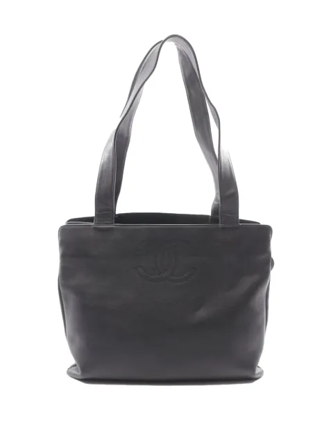 CHANEL Pre-Owned 2000-2002 CC Lambskin Leather tote bag Black I8ADAWJ1RG3W4IGF