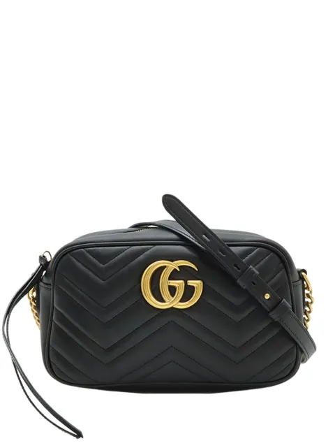 Gucci Pre-Owned 2000-2016 Small GG Marmont Matelasse Calfskin crossbody bag Black FP588JWUUVLNTQJV