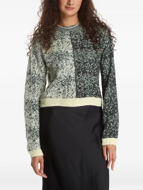 Desigual two-tone floral-print sweater Green 26WWJF164021