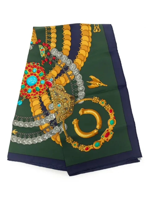 Hermès Pre-Owned 2000-2026 Kosmima Silk Scarf 90 scarves Green 7S0XB3PHVRFQQ75M
