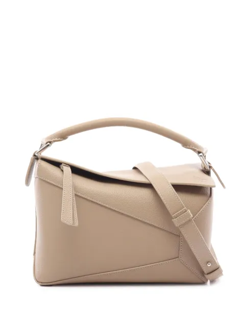 Loewe Pre-Owned 2014-2026 Small Calfskin Puzzle Edge satchel Neutrals 0PPHS26M1APZ1ZI0
