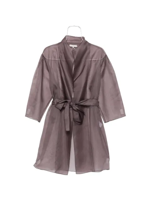 Antonelli sheer belted coat Grey Q7967T256