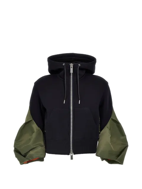 sacai contrast-panel Sponge hoodie Blue 2507853