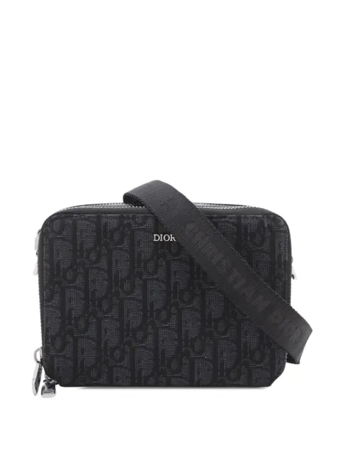 Christian Dior Pre-Owned 2015-2026 Oblique Pouch with Strap crossbody bag Black F2LTX9EBIK9QMTAL