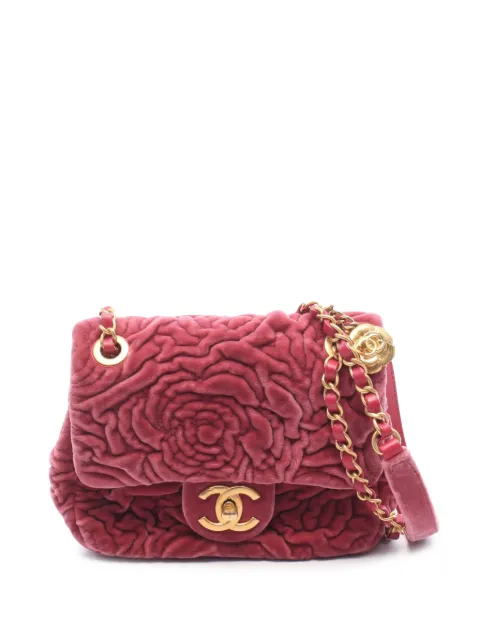 CHANEL Pre-Owned 2021-2026 Mini Velvet Camellia Flap shoulder bag Pink LQCFKHWAIU5AVL8T