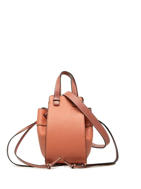 Loewe Pre-Owned 2018 Mini Grained Calfskin Drawstring Hammock Bag satchel Orange A7QDZ34AG8IXFSS3
