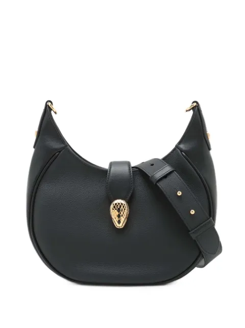 Bvlgari Pre-Owned 2010-2026 Medium Leather Serpenti Ellipse satchel Black FU75Y4X6WSG53PO5