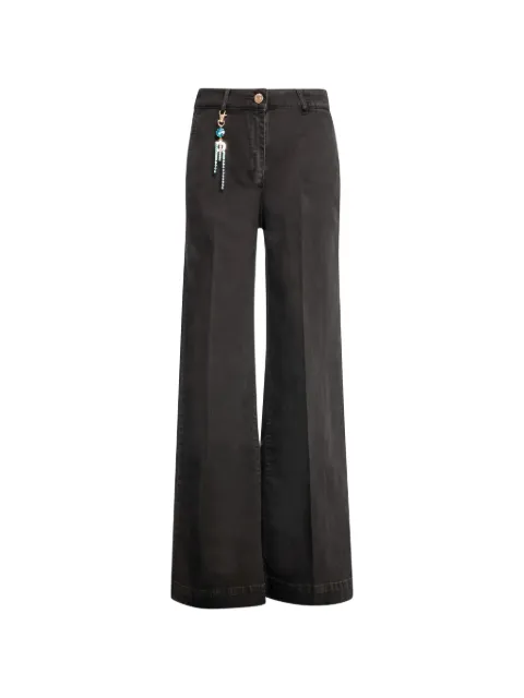 FRACOMINA charm-detail wide-leg jeans Black FS26WV3015D4209