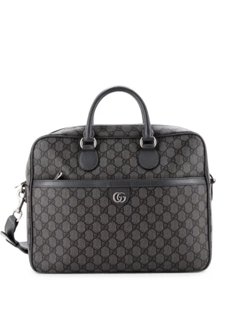 Gucci Pre-Owned Ophidia Zip Around Pocket Briefcase GG Coated Canvas Medium business bag Grey LH2NBQJ5SJ6UXWDS