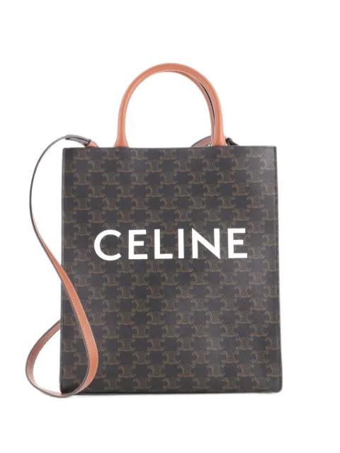 Celine Pre-Owned Vertical Cabas Triomphe Coated Canvas Small tote bag Brown VYAZ1PZNZI5IR4Q5