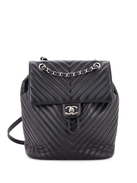 CHANEL Pre-Owned Urban Spirit Chevron Leather Large backpack Black XDBQMH9VBXROK4QL